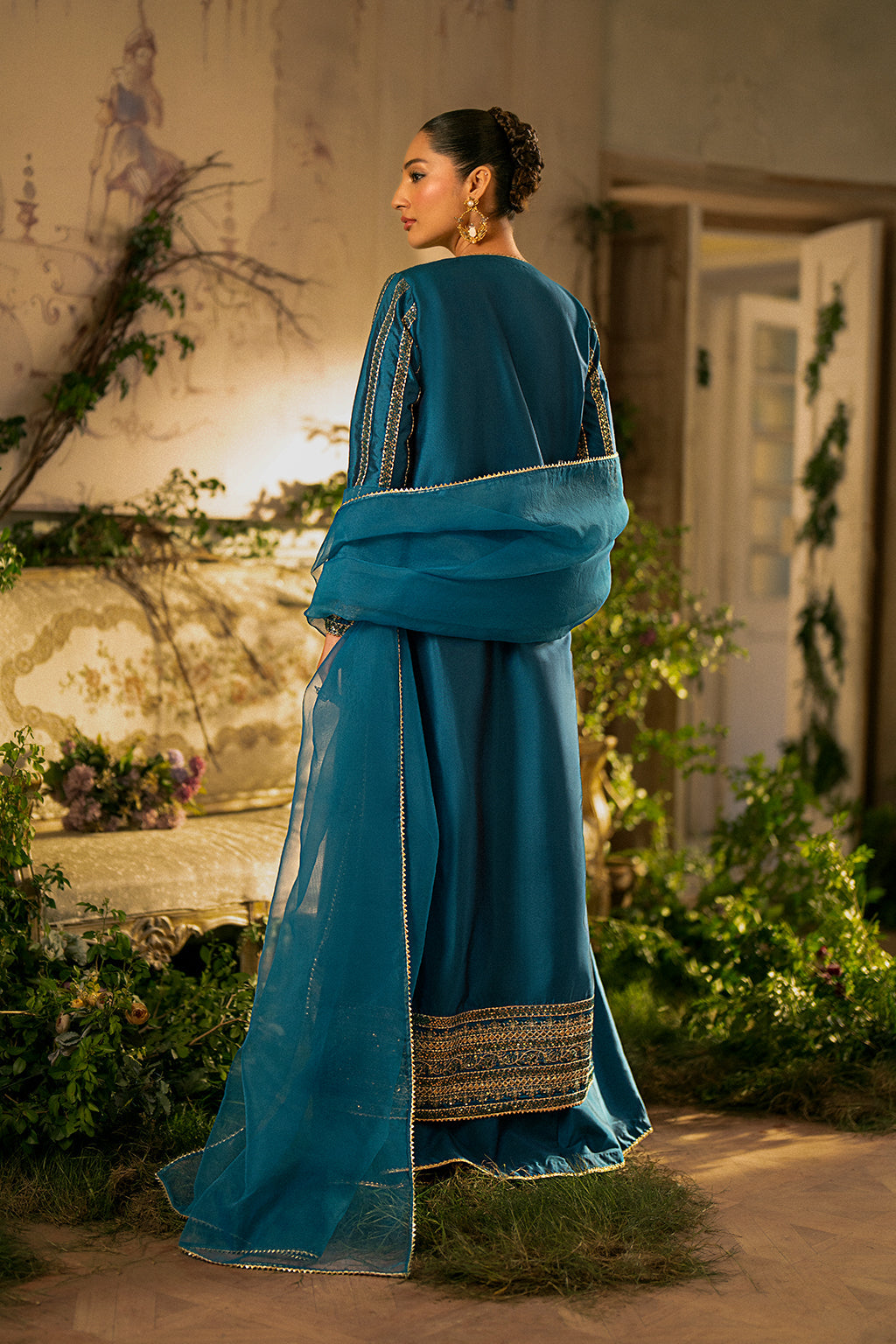 Cherry Silk & Organza Blue Stitched Meraki Formal Collection - Vanya