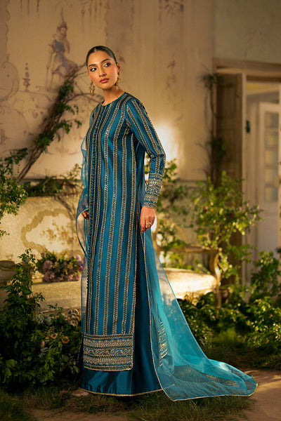 Cherry Silk & Organza Blue Stitched Meraki Formal Collection - Vanya