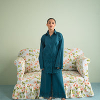 Cotton Sea Green Stitched Suit - Vanya