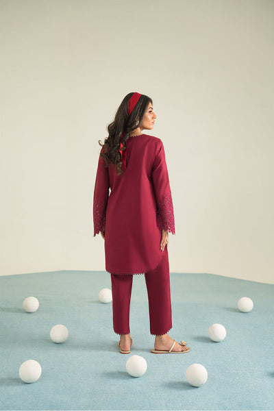 Cotton Red Stitched Suit - Vanya