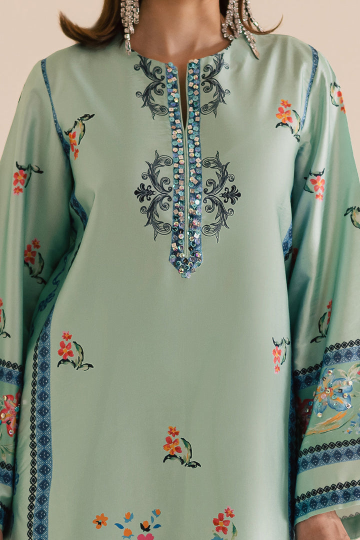 Charmeuse Silk Pista Stitched Suit - Vanya