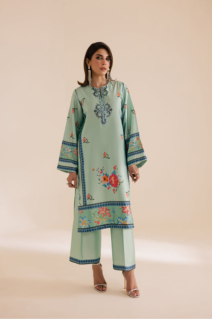 Charmeuse Silk Pista Stitched Suit - Vanya