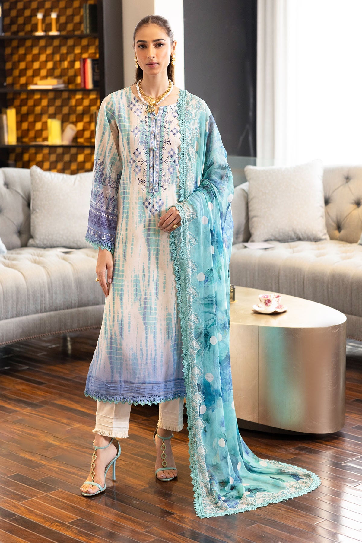 Lawn Multi Stitched Signature Prints - Nureh