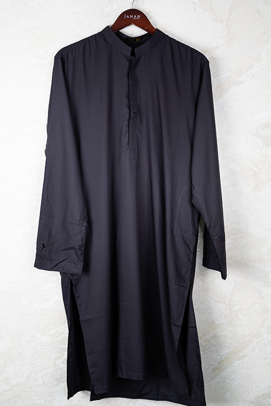 Plain Dark Grey Kameez Shalwar - Raf Raf