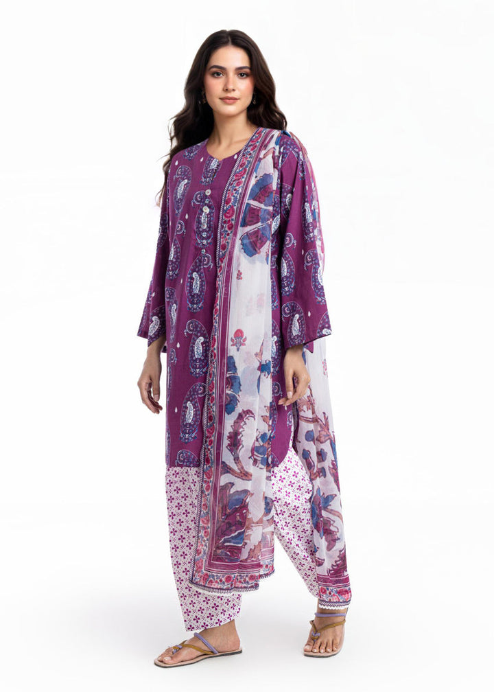 Cambric Purple Stitched Suit - Bonanza