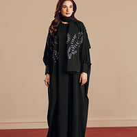 Silk Black Abaya - Vanya