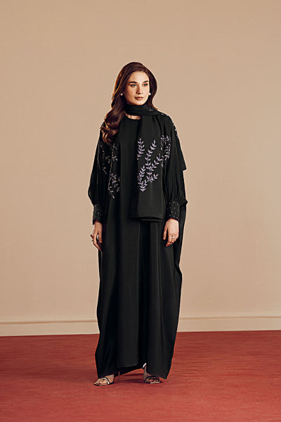 Silk Black Abaya - Vanya