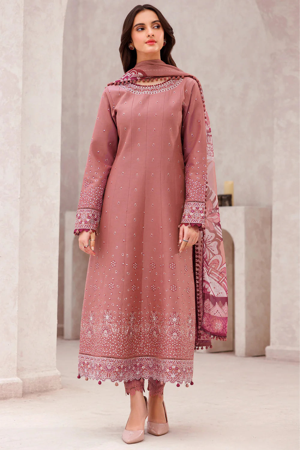 Pink Whisper - Bahaar Embroidered Eid Lawn Stitched