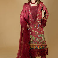 Silk Red Stitched Suit - Nureh