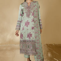 Silk Grey Stitched Suit - Nureh
