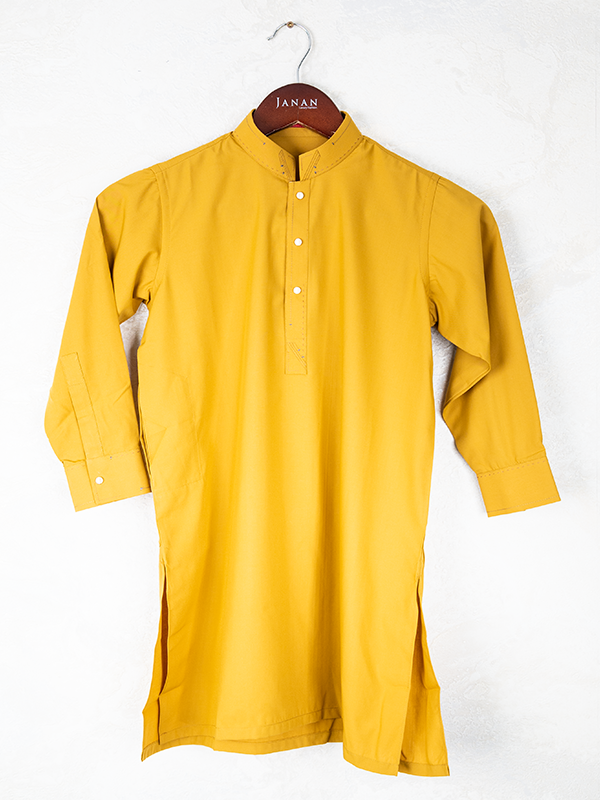 Blended Mustard Kameez Shalwar - Junaid Jamshed Boys