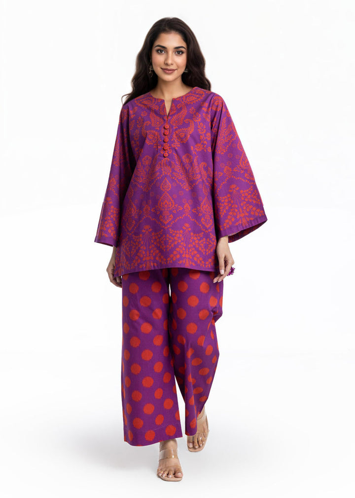 Cambric Purple Stitched Suit - Bonanza