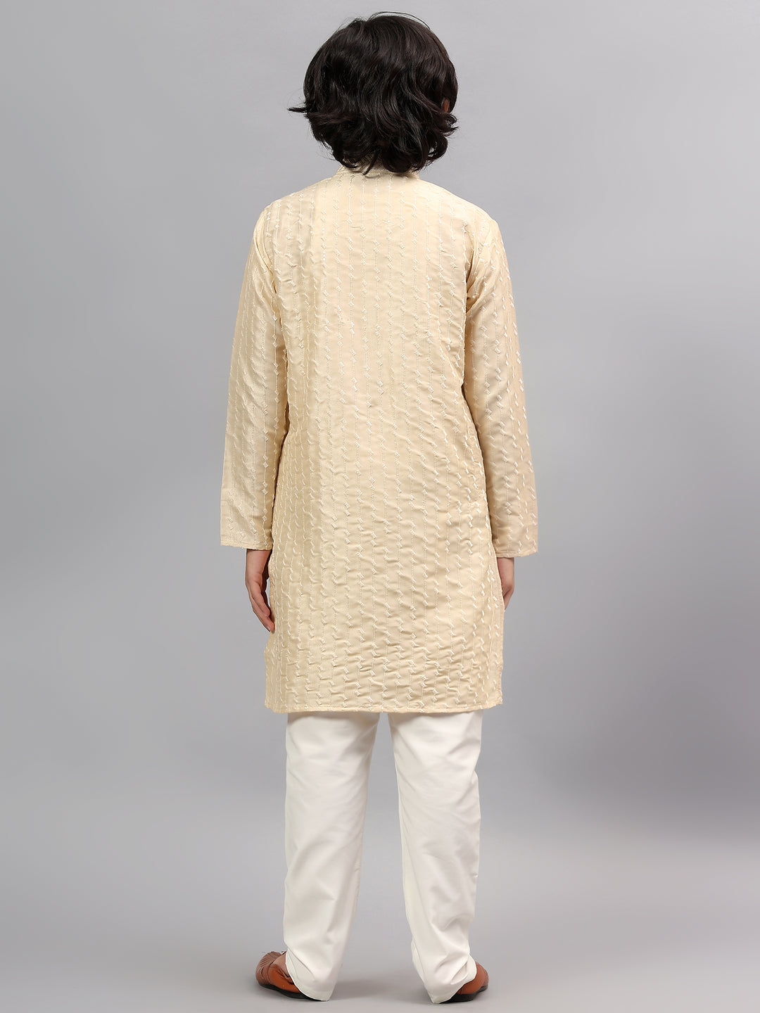 Polyester Viscose Gold Kurta Trouser - Jiah