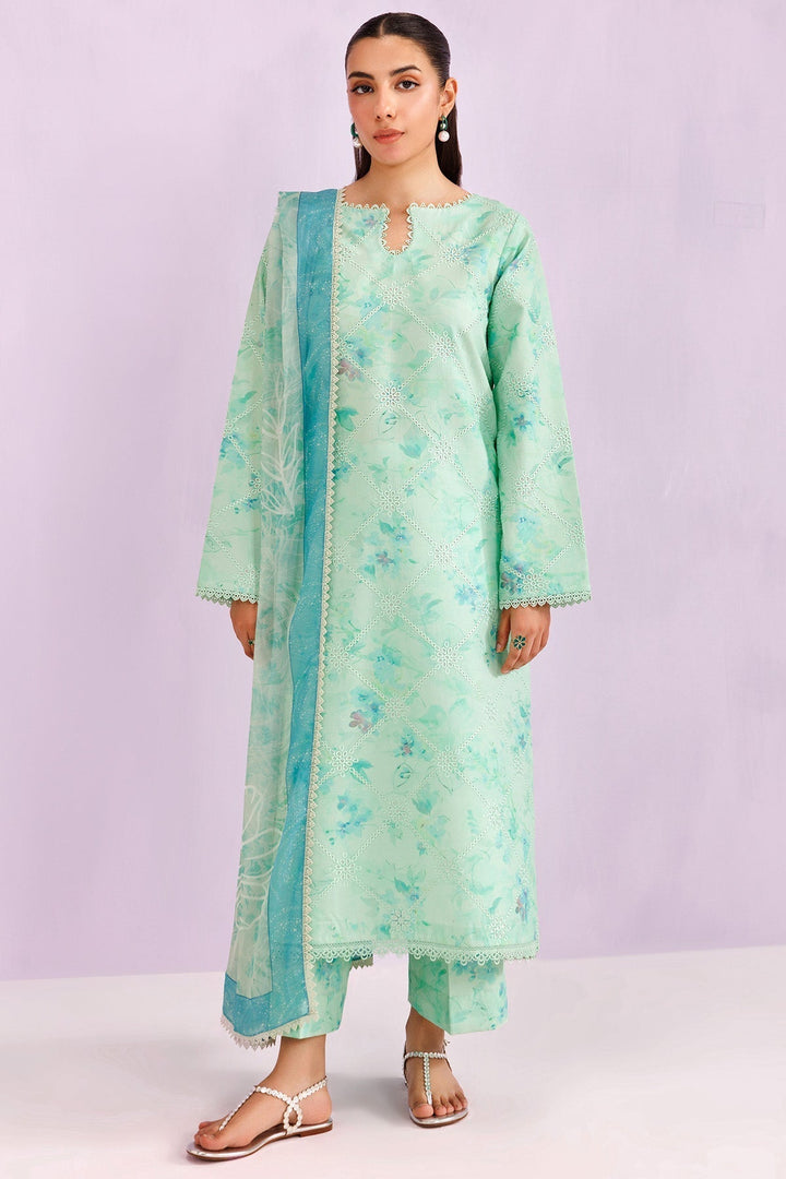 Mint Pine - Farasha Printed Essentials Stitched