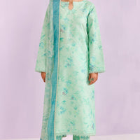 Mint Pine - Farasha Printed Essentials Stitched