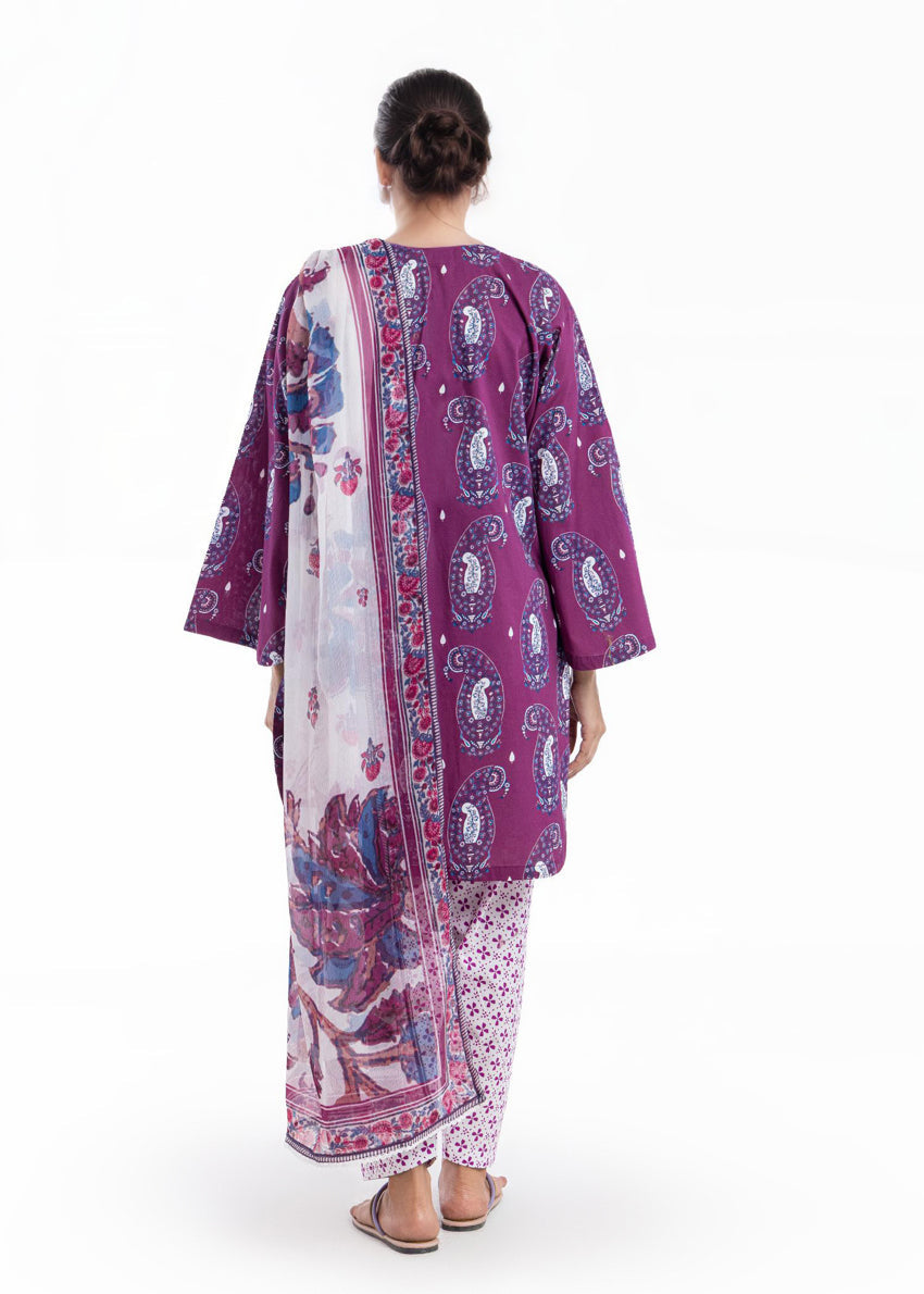 Cambric Purple Stitched Suit - Bonanza