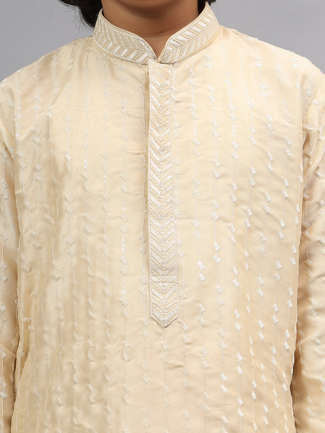 Polyester Viscose Gold Kurta Trouser - Jiah