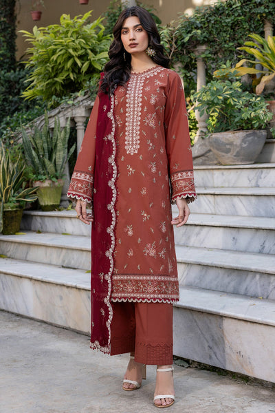 Russet Dusk - Farasha Bahaar Embroidered Lawn Stitched