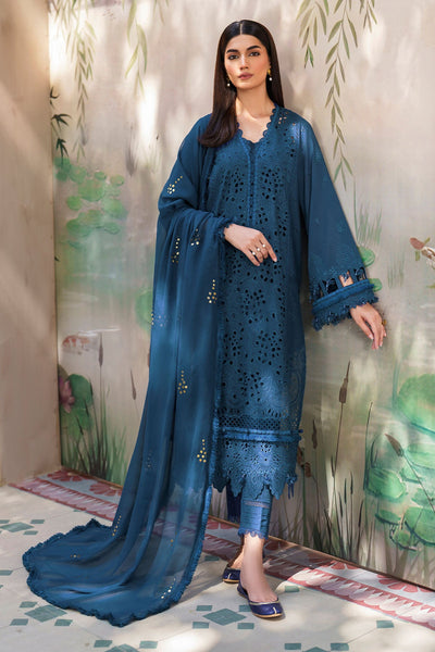 Lawn Blue Stitched Suit - Nureh