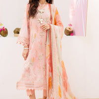 Lawn Peach Stitched Suit - Nureh Gardenia