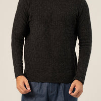 Lambs Wool Charcoal Designer Sweater - Cambridge