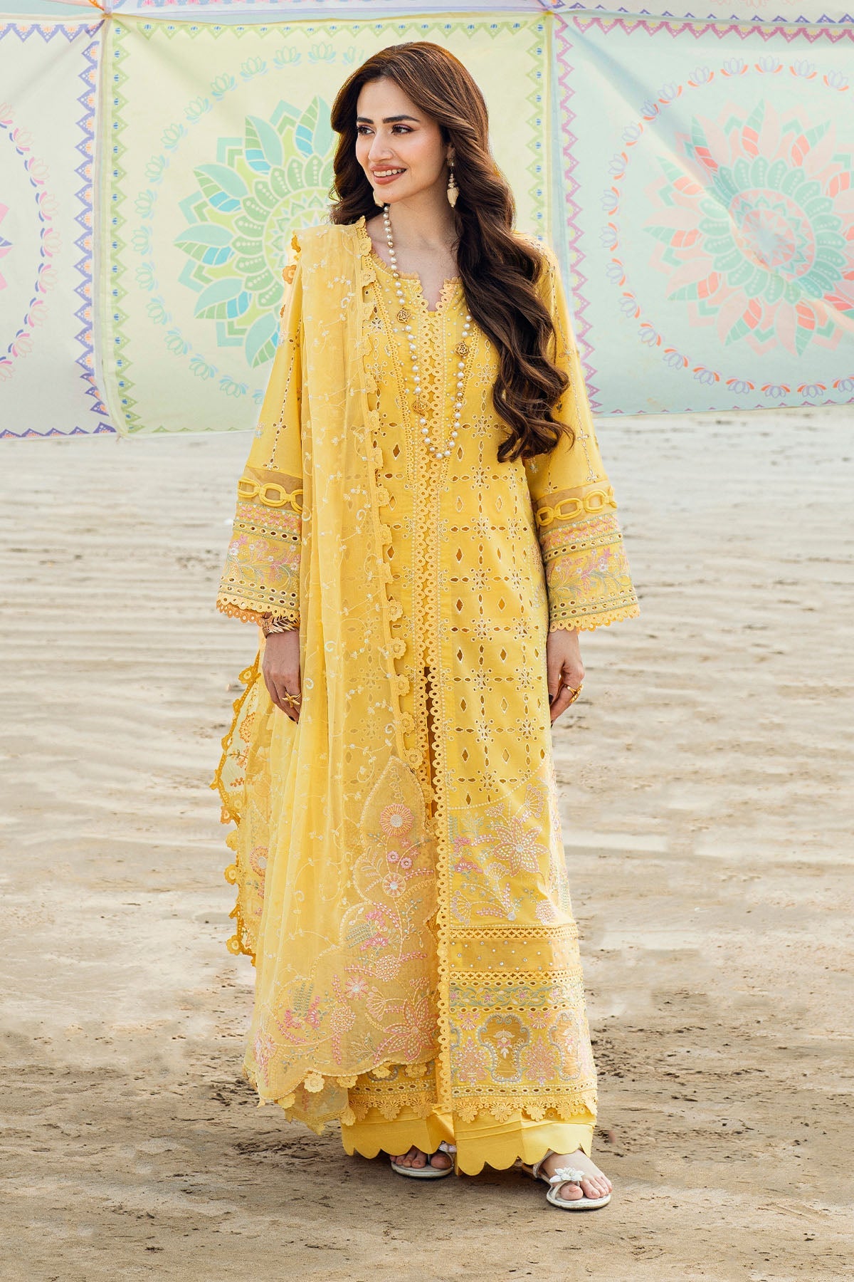 Design 1 - Nureh Khuwab Embroidered Stitched Collection