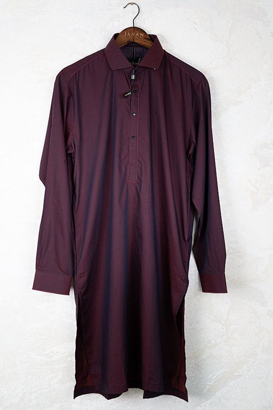 Cotton Deep Burgundy Kurta Trouser - Cast & Crew