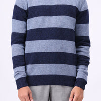 Lambs Wool Navy Designer Sweater - Cambridge