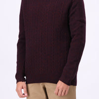 Lambs Wool Burgundy Designer Sweater - Cambridge