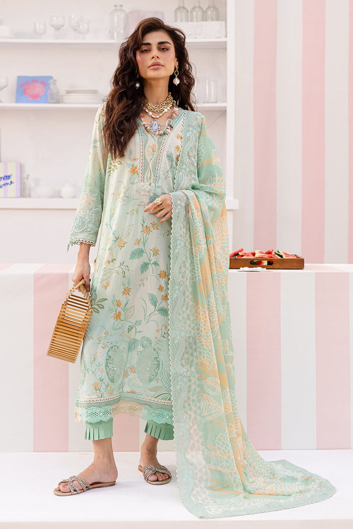 Lawn Pista Stitched Suit - Nureh Gardenia
