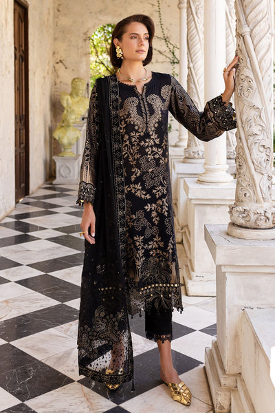 Embroidered Lawn Jacquard Black Stitched Suit - Nureh