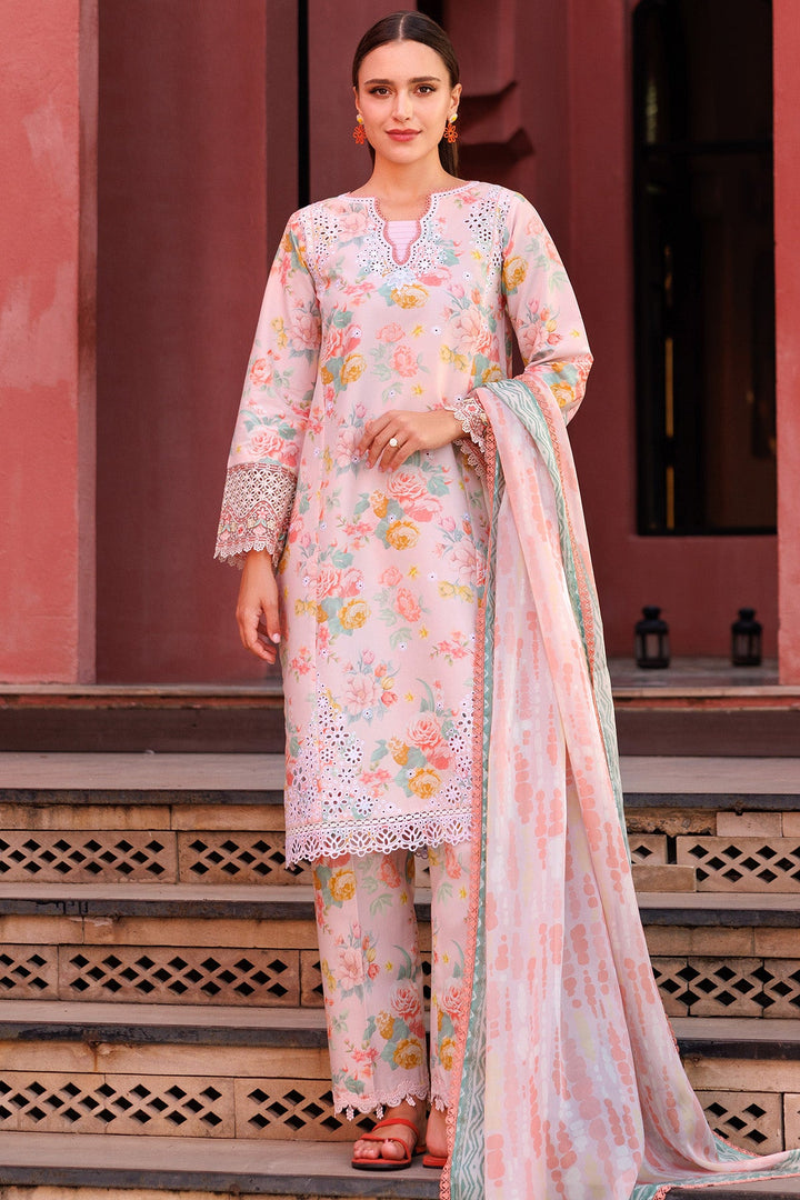 Peach Glow - Farasha Printed Essentials Stitched