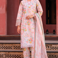 Peach Glow - Farasha Printed Essentials Stitched