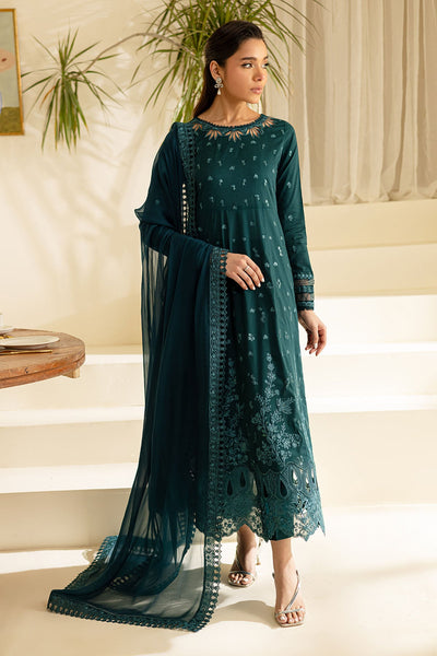 Lawn Sea Green Stitched Suit - Nureh