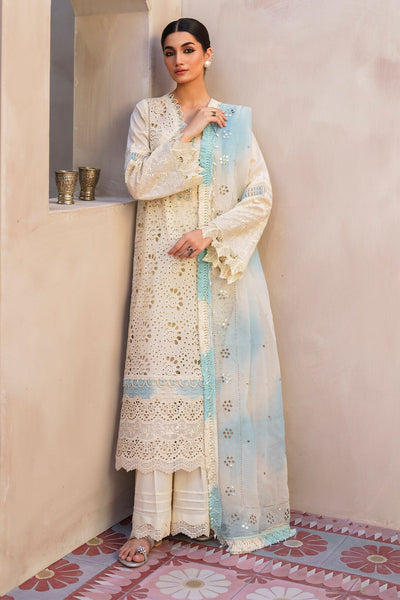 Lawn Off White Stitched Suit - Nureh