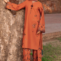 Embroidered Slub Khaddar Mustard Stitched Suit - Jazmin