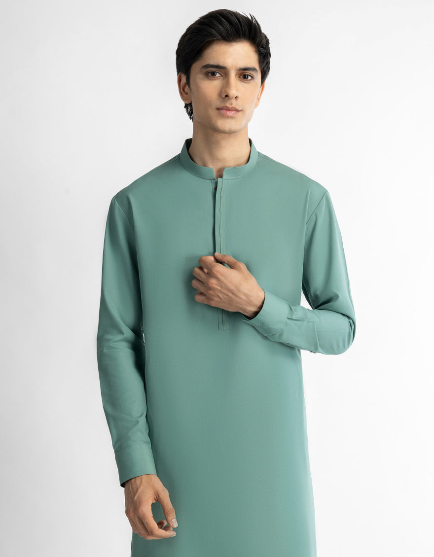 Blended Green Kurta Trouser - J. Junaid Jamshed