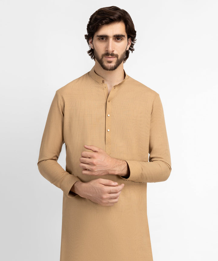 Blended Camel Kurta Trouser - J. Junaid Jamshed
