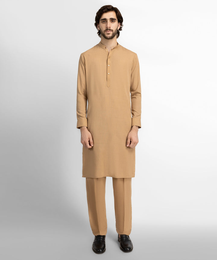 Blended Camel Kurta Trouser - J. Junaid Jamshed