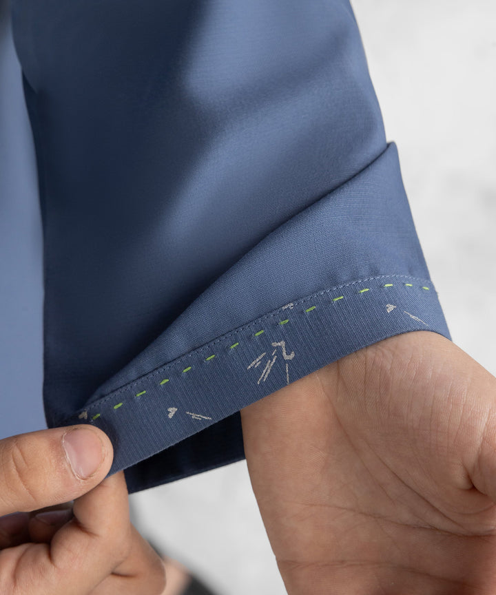 Polyester Denim Blue Kurta Trouser - J. Junaid Jamshed