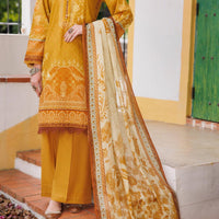 Lawn Mustard Stitched Suit - Almirah