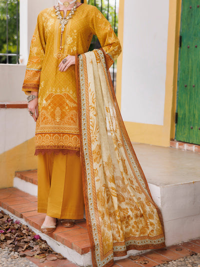 Lawn Mustard Stitched Suit - Almirah