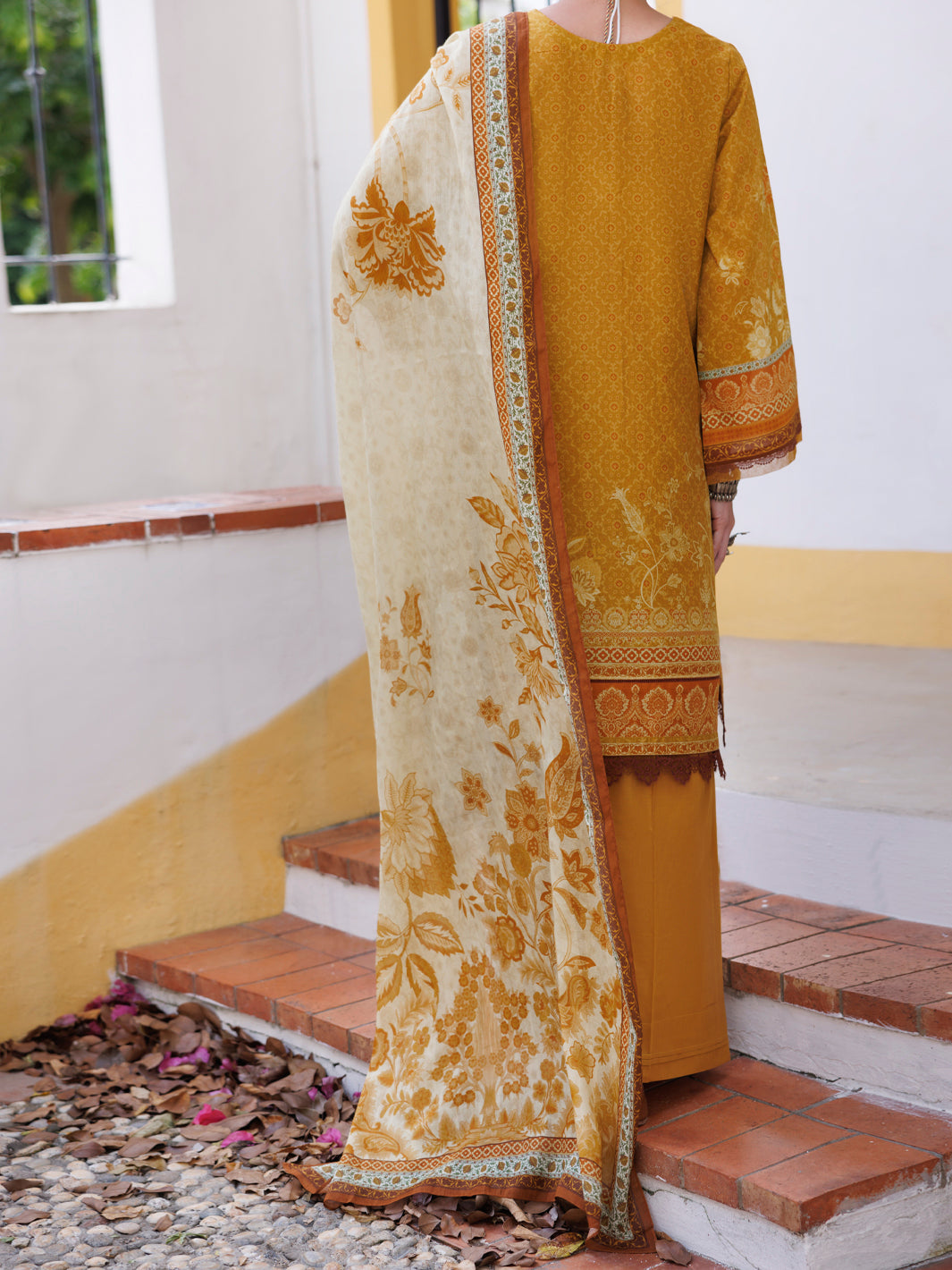 Lawn Mustard Stitched Suit - Almirah