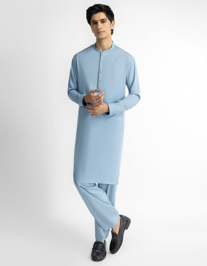 Blended Sky Blue Shalwar Kameez - J. Junaid Jamshed