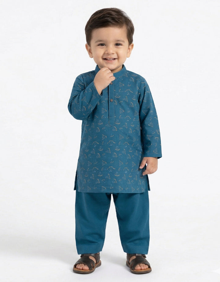 Blended Turquoise Shalwar Kameez - J. Junaid Jamshed