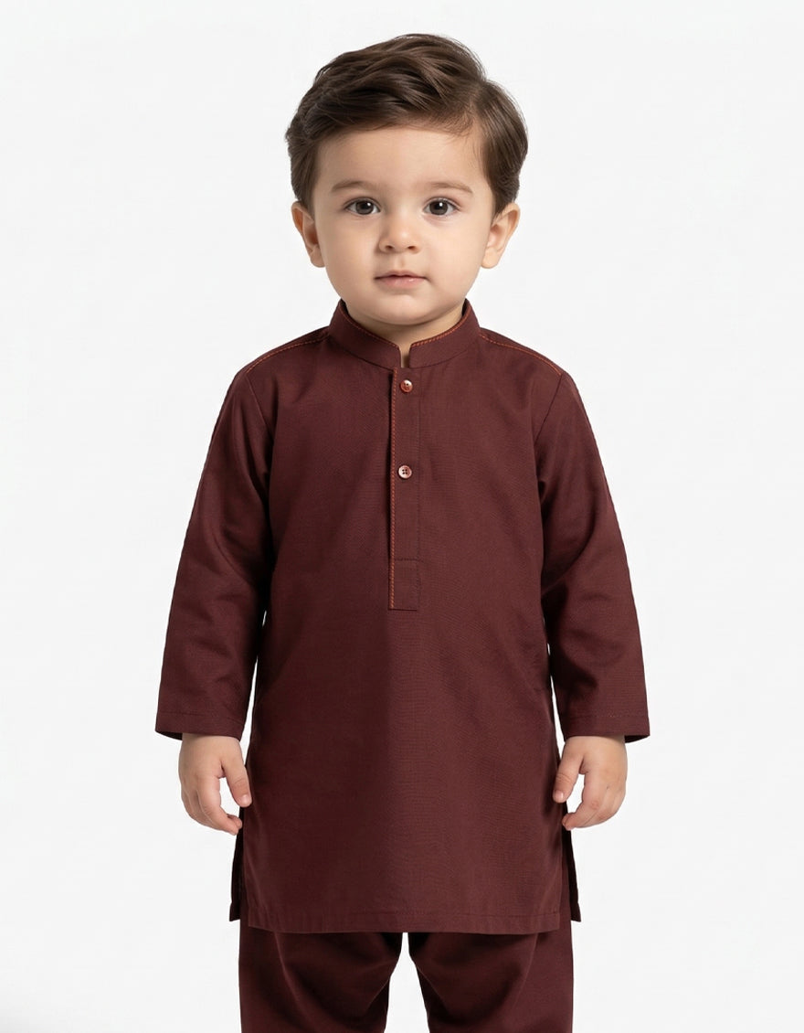 Blended Rust Shalwar Kameez - J. Junaid Jamshed