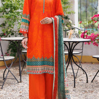 Lawn Orange Stitched Suit - Almirah