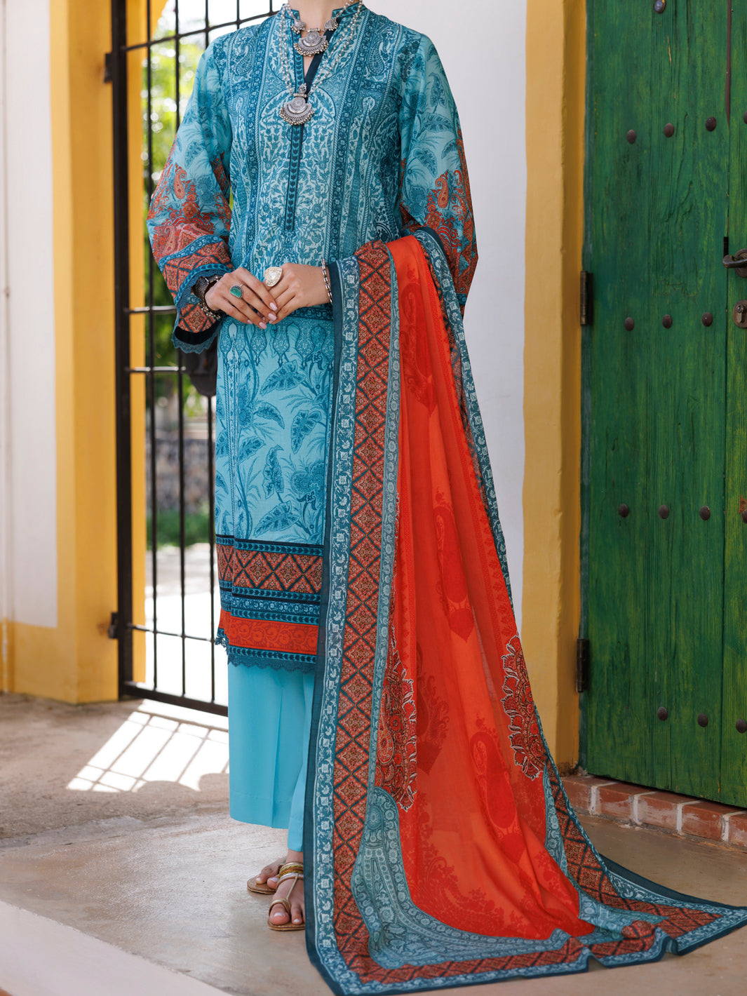 Lawn Ice Blue Stitched Suit - Almirah