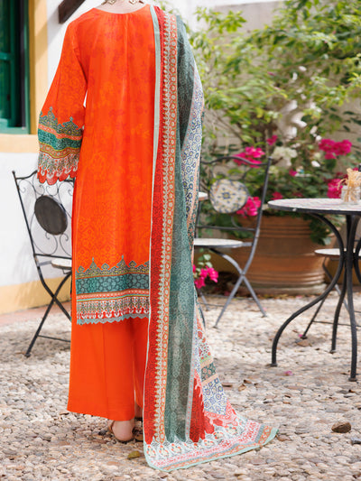 Lawn Orange Stitched Suit - Almirah