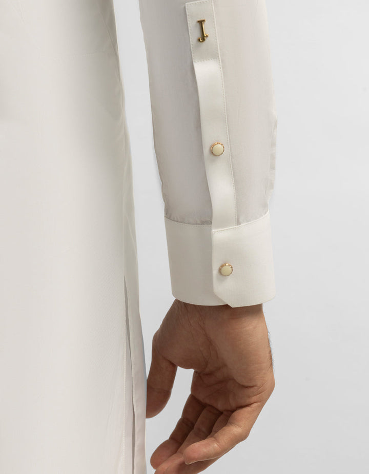 Cotton White Shalwar Kameez - J. Junaid Jamshed